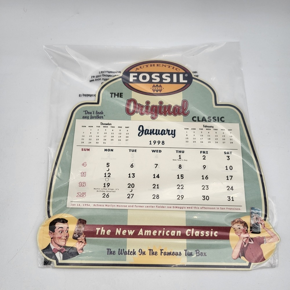 Authentic Fossil 1998 Calendar Original Classic‎
